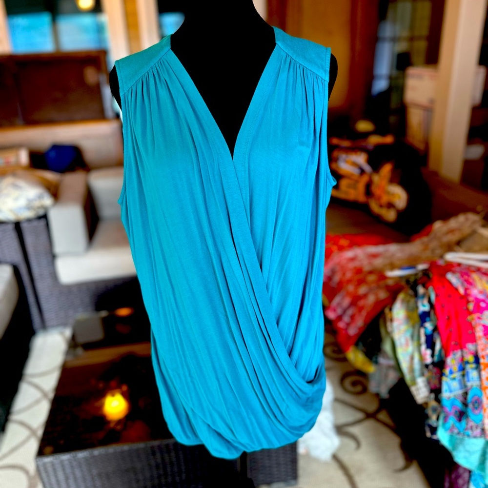 Catos Draping Blue Shell. Wear with or without undershirt!